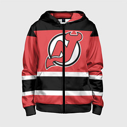 Толстовка на молнии детская New Jersey Devils, цвет: 3D-черный