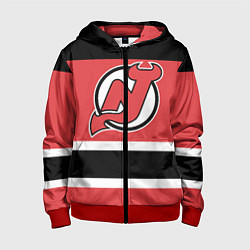 Толстовка на молнии детская New Jersey Devils, цвет: 3D-красный