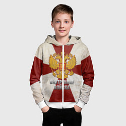 Толстовка на молнии детская Внутренние войска, цвет: 3D-белый — фото 2