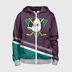 Толстовка на молнии детская Anaheim Ducks Selanne, цвет: 3D-меланж