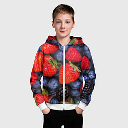 Толстовка на молнии детская Berries, цвет: 3D-белый — фото 2