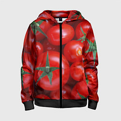 Толстовка на молнии детская Томатная, цвет: 3D-черный