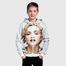 Толстовка на молнии детская Мадонна, цвет: 3D-белый — фото 2