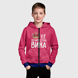 Толстовка на молнии детская Её величество Вика, цвет: 3D-синий — фото 2