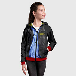 Толстовка на молнии детская Форма SECURITY, цвет: 3D-красный — фото 2