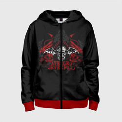 Толстовка на молнии детская Avenged Sevenfold: Fly Skull, цвет: 3D-красный