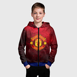 Толстовка на молнии детская Манчестер Юнайтед, цвет: 3D-синий — фото 2
