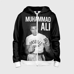 Толстовка на молнии детская Muhammad Ali, цвет: 3D-белый