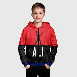 Толстовка на молнии детская Ali Boxing, цвет: 3D-синий — фото 2