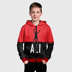 Толстовка на молнии детская Ali Boxing, цвет: 3D-красный — фото 2