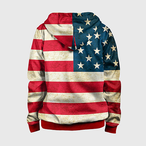 Детская толстовка на молнии США / 3D-Красный – фото 2