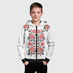 Толстовка на молнии детская Вышивка 28, цвет: 3D-черный — фото 2
