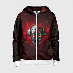 Толстовка на молнии детская Pirate Station: Blood Face, цвет: 3D-белый