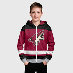 Толстовка на молнии детская Arizona Coyotes, цвет: 3D-меланж — фото 2