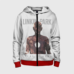 Толстовка на молнии детская Linkin Park: Burn it down, цвет: 3D-красный