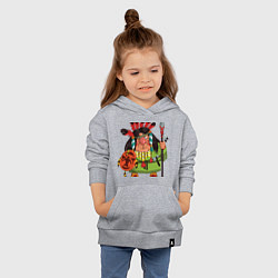 Толстовка детская хлопковая Забавные Индейцы 8, цвет: меланж — фото 2
