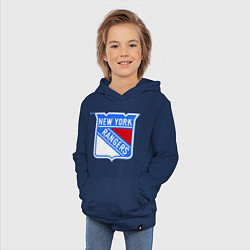 Толстовка детская хлопковая New York Rangers, цвет: тёмно-синий — фото 2