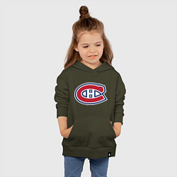 Толстовка детская хлопковая Montreal Canadiens, цвет: хаки — фото 2