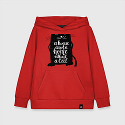 Толстовка детская хлопковая Черный кот, цвет: красный
