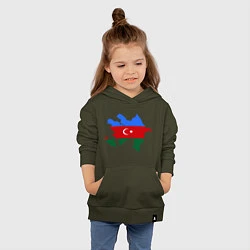 Толстовка детская хлопковая Azerbaijan map, цвет: хаки — фото 2