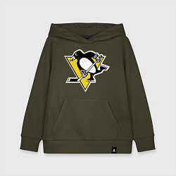 Толстовка детская хлопковая Pittsburgh Penguins, цвет: хаки