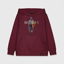 Толстовка детская хлопковая Battlefield 3, цвет: меланж-бордовый