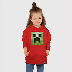 Толстовка детская хлопковая Мinecraft creeper, цвет: красный — фото 2