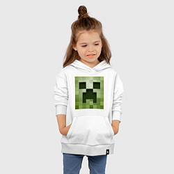 Толстовка детская хлопковая Мinecraft creeper, цвет: белый — фото 2