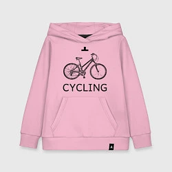 Толстовка детская хлопковая I love cycling, цвет: светло-розовый