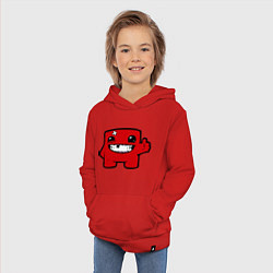 Толстовка детская хлопковая Super Meat Boy, цвет: красный — фото 2