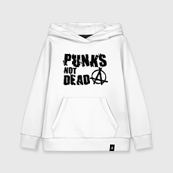 Толстовка детская хлопковая Punks not dead, цвет: белый