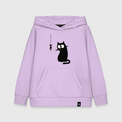 Детская толстовка-худи Кот и рыба