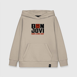 Толстовка детская хлопковая Bon Jovi: Nice day, цвет: миндальный