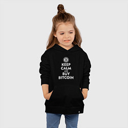 Толстовка детская хлопковая Keep Calm & Buy Bitcoin, цвет: черный — фото 2