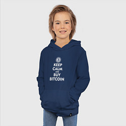 Толстовка детская хлопковая Keep Calm & Buy Bitcoin, цвет: тёмно-синий — фото 2