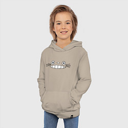 Толстовка детская хлопковая Totoro face, цвет: миндальный — фото 2