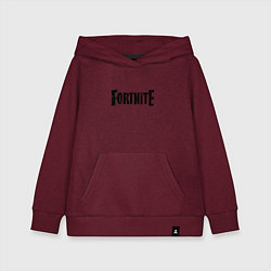 Толстовка детская хлопковая Fortnite Logo, цвет: меланж-бордовый
