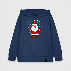 Толстовка детская хлопковая Веселый Дед Мороз, цвет: тёмно-синий