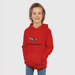 Толстовка детская хлопковая Chevrolet corvette цвета красный — фото 2