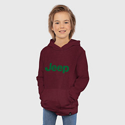 Толстовка детская хлопковая Logo Jeep, цвет: меланж-бордовый — фото 2
