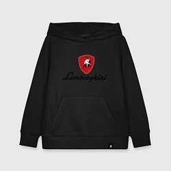 Толстовка детская хлопковая Logo lamborghini, цвет: черный