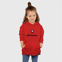 Толстовка детская хлопковая Logo lamborghini, цвет: красный — фото 2