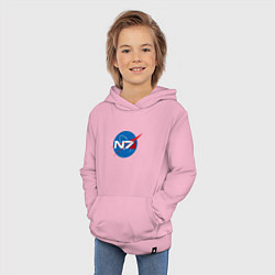 Толстовка детская хлопковая NASA N7, цвет: светло-розовый — фото 2