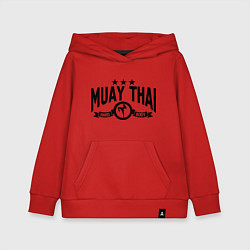 Толстовка детская хлопковая Muay thai boxing, цвет: красный