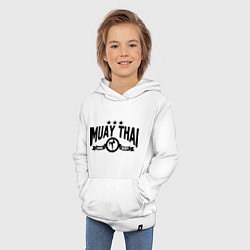 Толстовка детская хлопковая Muay thai boxing, цвет: белый — фото 2
