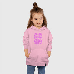 Толстовка детская хлопковая Click Clack Black Pink, цвет: светло-розовый — фото 2