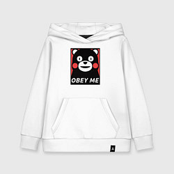 Толстовка детская хлопковая Kumamon: Obey Me, цвет: белый