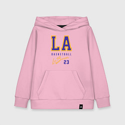 Толстовка детская хлопковая Lebron 23: Los Angeles, цвет: светло-розовый