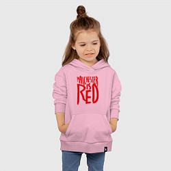 Толстовка детская хлопковая Manchester is Red, цвет: светло-розовый — фото 2