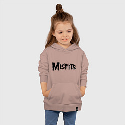 Толстовка детская хлопковая Misfits logo, цвет: пыльно-розовый — фото 2